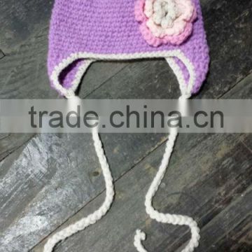 Lavender Bear crochet hat Baby Boy/Girl Crochet Owl Animal Beanie Hat cute baby crochet hat