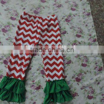 2017 Summer Wholesale Kids Girls Boutique Pants Baby Girls Double Ruffle Stripe Capris Cotton Shorts