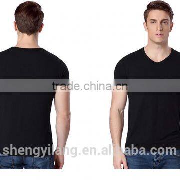 Mens Loose Large Size Modal Viscose Bodybuilding Tight Fit Dri Fit V-neck T-shirts photo-2