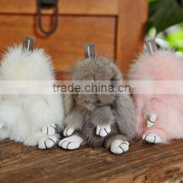 2017 Hot Selling Mink Fur Keyring/Popular Real Fur Ball Mink Fur Rabbit Shpe Keychain photo-3