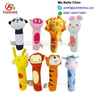 China OEM Custom Hand Bells Plush Animal Shaped Soft Baby Rattle Ring Toy for Baby photo-2