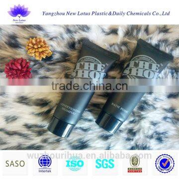 hotel plastic cosmetic tube black fronsted black cap manufacturer in yangzhou