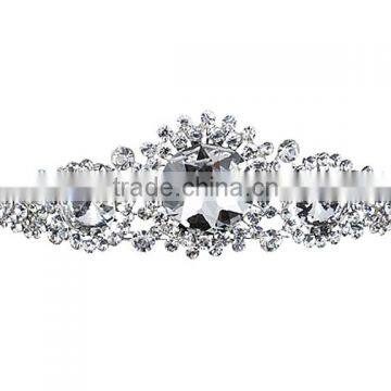 Round Rhinestones Headband Crown Wedding Jewelry Hair Accessories