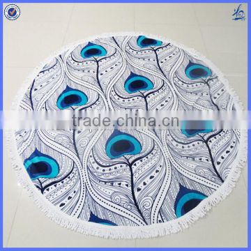 Printed Microfiber Round Towels with tassels