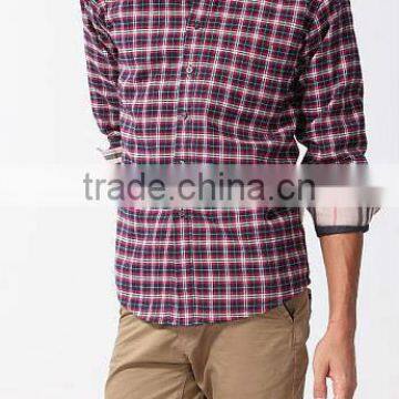 Check long sleeve latest shirt designs for men,Lapel,warn