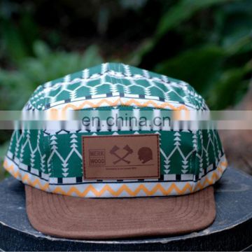 Leather Patch Digital Printing 5 Panel Cap