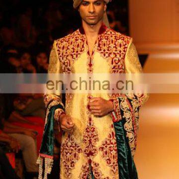 Indian Designer gold Dhoti Groom Sherwani 2017