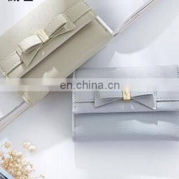 HIgh Quality PU Leather Wallets Women Short Zipper Bowknot Purse Ladies Change Coin Purse