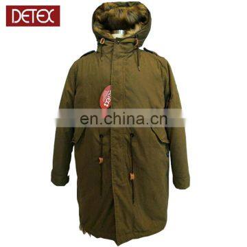 Wholesale Waterproof Army Military Fishtail Men Fur Parka