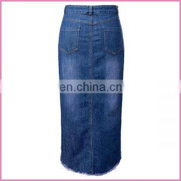 Fashion Jeans Skirt Front Short Back Long Design Unbending Cutting Sexy Girl Jeans Skirt photo-2
