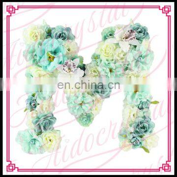 Aidocrystal Artificial Silk Rose Flowers Letter life gorgeous simulation flowers Wedding Decorative Letters Party