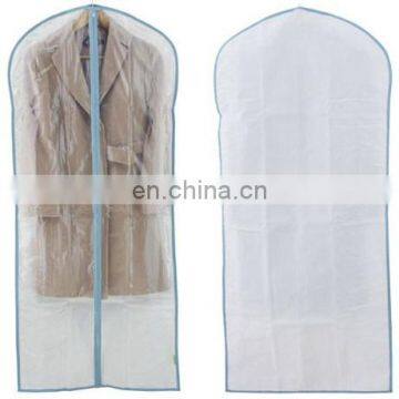 Front only clear transparent plastic zipper garment bag