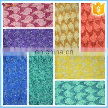 Charming cotton heavy lace swiss voile lace with pearl S15100589