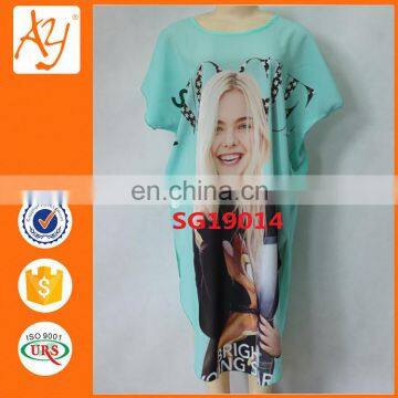 Wholesale Digital Printed Dress Round Neck T- Shirt Printing For Women