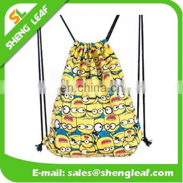 Full color printed beautiful cotton drawstring bag