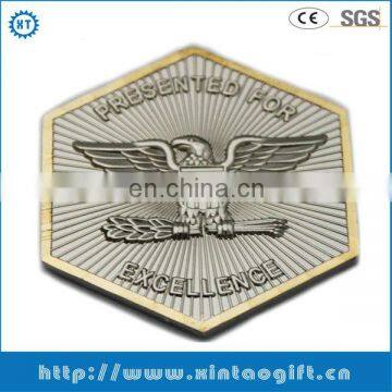 New vision US 2013 popular antique siver eagle zinc alloy badge