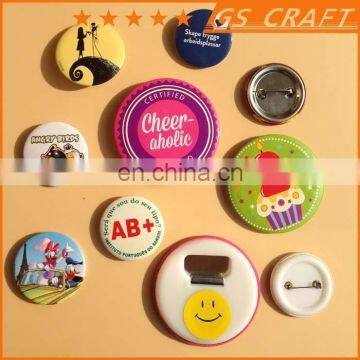 2016 hot sale pin button badge star shape / Round shape / metal button badges