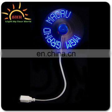 Programmed led light up usb name mini fan