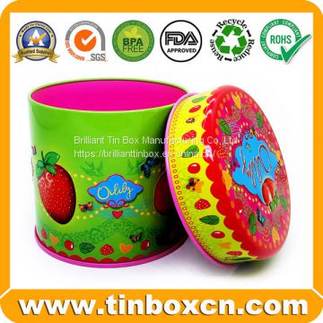 Embossed/Transparent Window  Round Tin Box