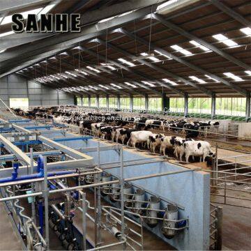 Cheap Prefab steel frame dairy Cowshed cattle house farm shed structures construction