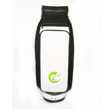 2019 New Black/white Contracted PU Leather Barrel Golf Club Bag photo-2