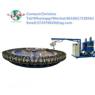 China pu Banana Type Shoe Sole Machine PU Shoe Sole Production Line 36 Work Station Semi-automatic pu Foaming Machine photo-2