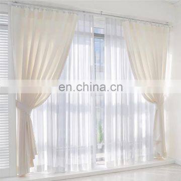 Wholesale nordic solid half-shading decoration sheer long screening white sheer windows curtain for hotel livingroom office