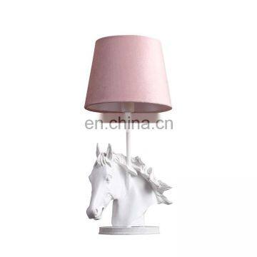 Western style resin base horse animal shape custom logo table lights modern for hotel home