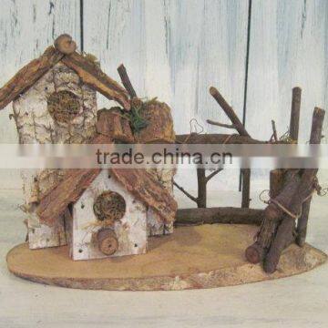 Custom Rustic Wooden Bird House, Natural Wood Birdhouse