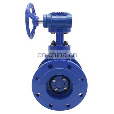 Bundor 4 Inch price Double Eccentric Flange Butterfly Valve With Worm Gear Actuator