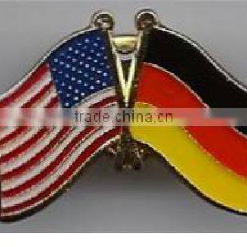 Custom design high quality cloisonne hard enamel filled USA Germany World Flag Lapel Pin