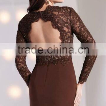 Beautiful Chiffon Mother of the Bride Dress With Long Sleeve Jacket and Lace High Quality Backless Mother of the Bride Dress photo-6