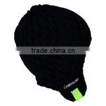 Black ear protective beanie for extremities