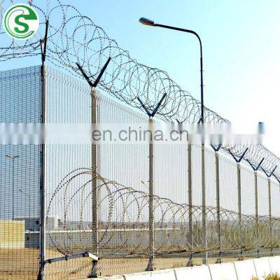 High quality 358  security anti-climb barbed wire mesh fence for airport