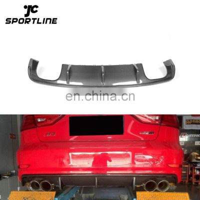 S3 Carbon Fiber Rear Diffuser for Audi A3 8V SLINE S3 Sedan 4-Door 14-16