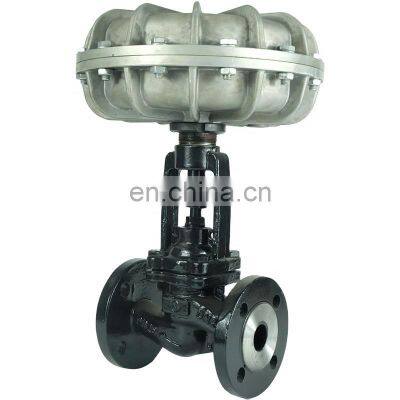 DKV Pneumatic diaphragm single seat control valve stainless steel membrane single seat regulating valve