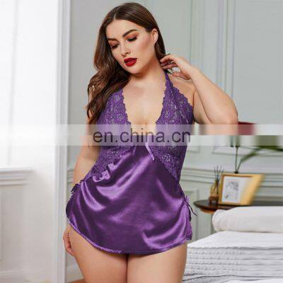 2021 Wholesale New Arrive, Fashion Women Satin Cami Plus Size Lingerie/ photo-3