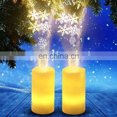 Flameless Electric Candle Night Light Projection Lamp With Remote Control Rotating Projector photo-3
