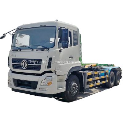 Dongfeng KINLAND 6x4 20ton hook arm lift garbage truck