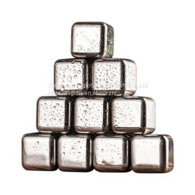 Amazon Hot Selling 304 Stainless Steel Ice Cubes Customized Whiskey Chilling Stones With Tongs Chill photo-5