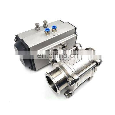 Stainless Steel  3PC Tri-Clamp Pneumatic Actuated Ball Valve