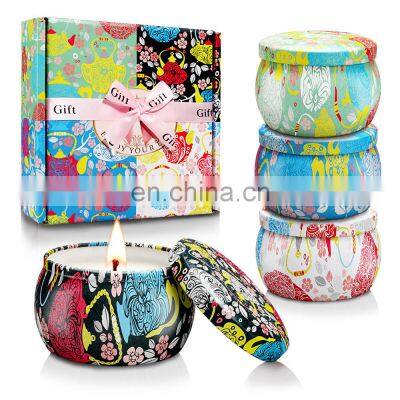 Wholesale For Home Smokeless Ocean Scents Essence Fragrance Aromatherapy Soy Wax Colorful Luxury Spiral Melt Tin Scented Candle