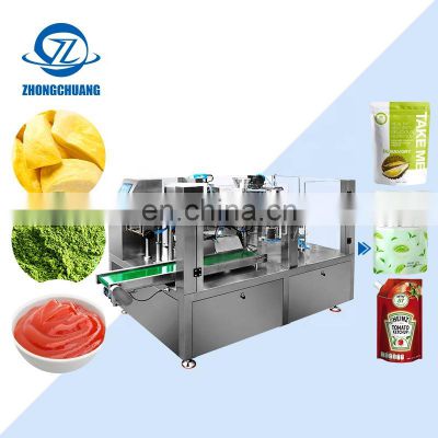 Automatic Masala Honey Sachet Packaging Snack Fresh Milk Liquid Filling Weighing Rotary Packing Machine