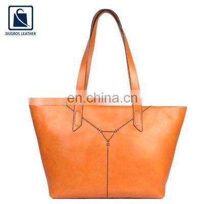 Huge Demand on Top Quality Wholesale Chairman Lining High Black Fitting Women Genuine Leather Handbag for Sale