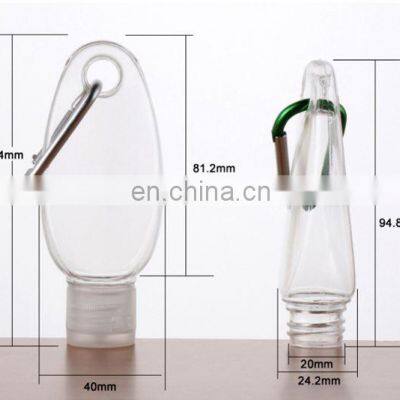 Hot Selling Oval Shape Empty 30ml 50ml 60ml Hand Sanitizer Bottle With Keychain Carabiner photo-5