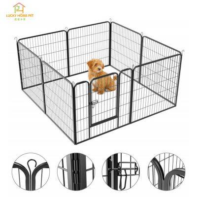 Collapsible crate wholesale 100cm foldable metal pet fence tube heavy duty dog?pen sliver heavy duty pet?panels for sale