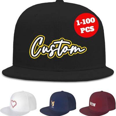 Custom Hats for Men Women Add Photo Name Logo Image Flat Bill Personalized Hip Hop