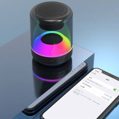 Mini Portable Stereo Bluetooth Speaker Super Bass Sound RGB Light Customizable Logo 5W ABS Plastic Theatre Gaming AUX FM Boxed