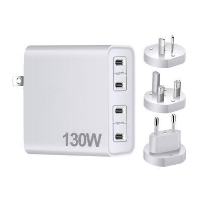 130W GaN Charger PD Fast USB Phone Charger i Phone 12 Pro Max Laptop 4port quickly QC3.0 Wall USB Type C GaN Charger