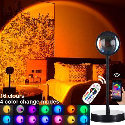 USB Sunset Table Lamps Projector Mood Light Living Room Bedroom Night Lights Room Decor Bar Atmosphere Photography Background